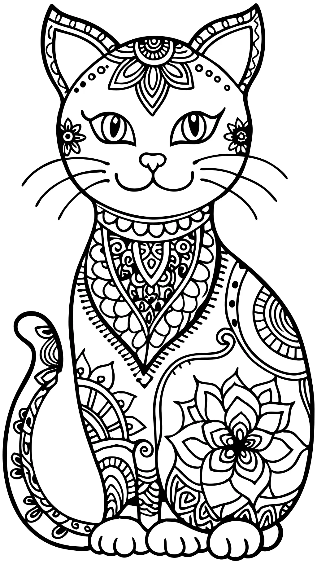 coloriages de chat adultes